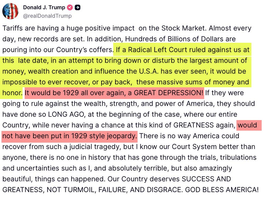 Trump on Tariffs DEPRESSION