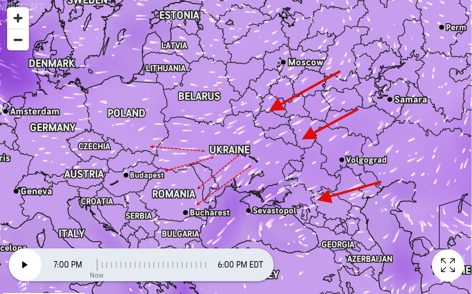 Wind direction Ukraine 09 07 2025 6 1 edt