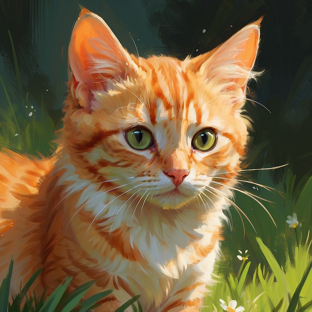 AlbedoBase XL a bright eyed orange striped kitten close up 0