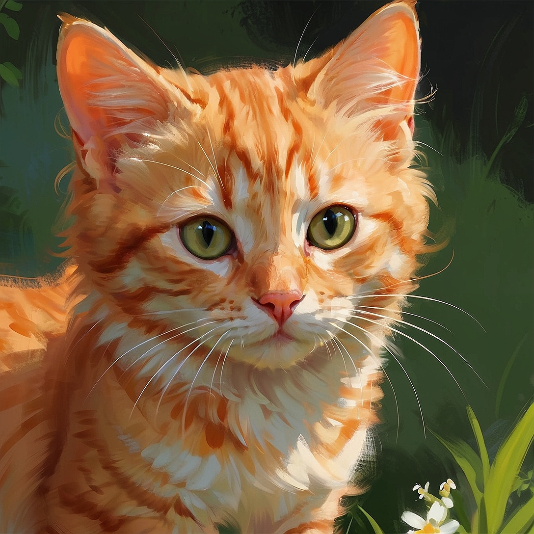 AlbedoBase XL a bright eyed orange striped kitten close up 2