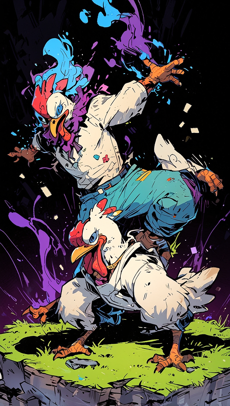 Leonardo Anime XL break dancing chickens 0