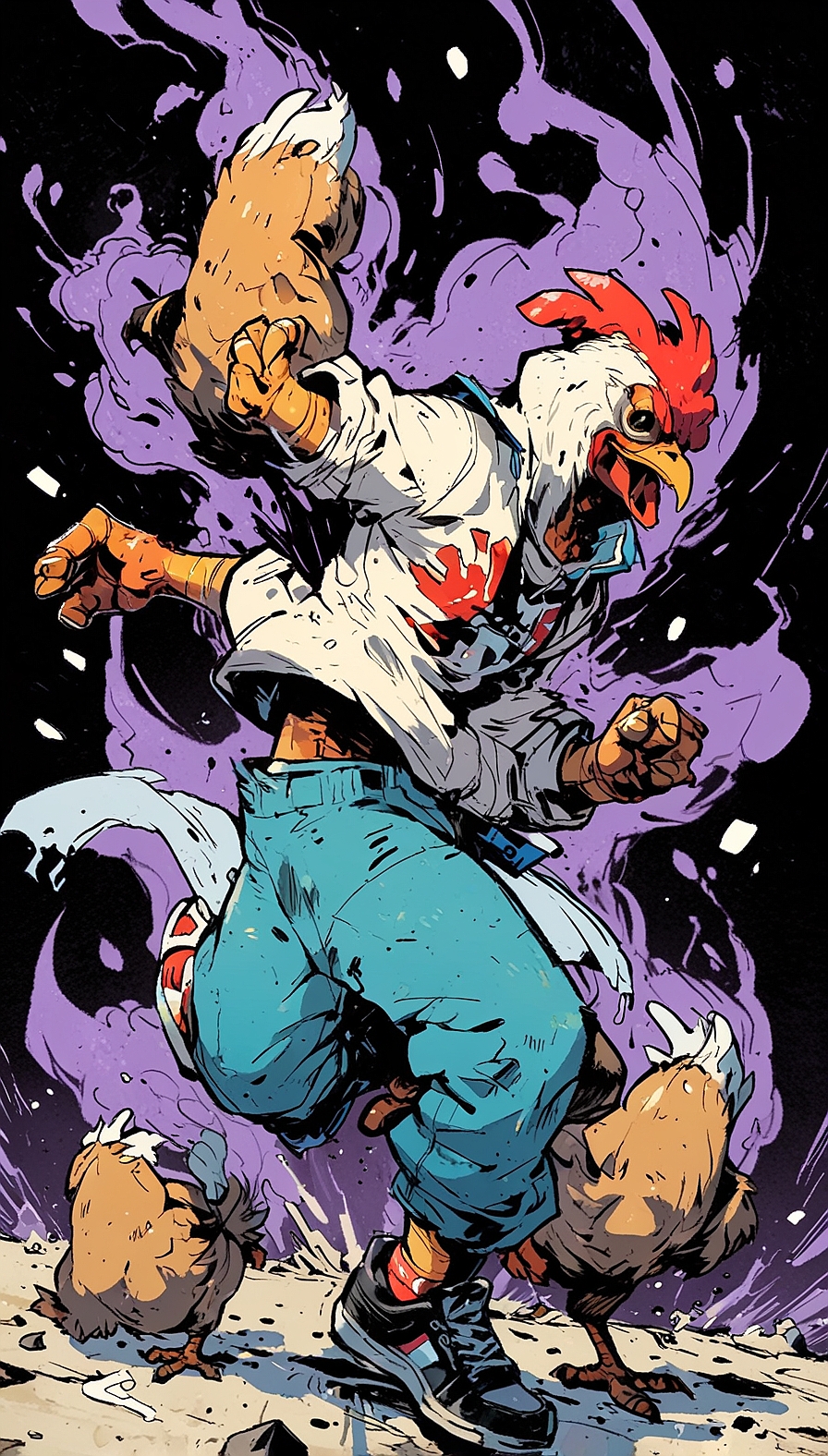 Leonardo Anime XL break dancing chickens 1