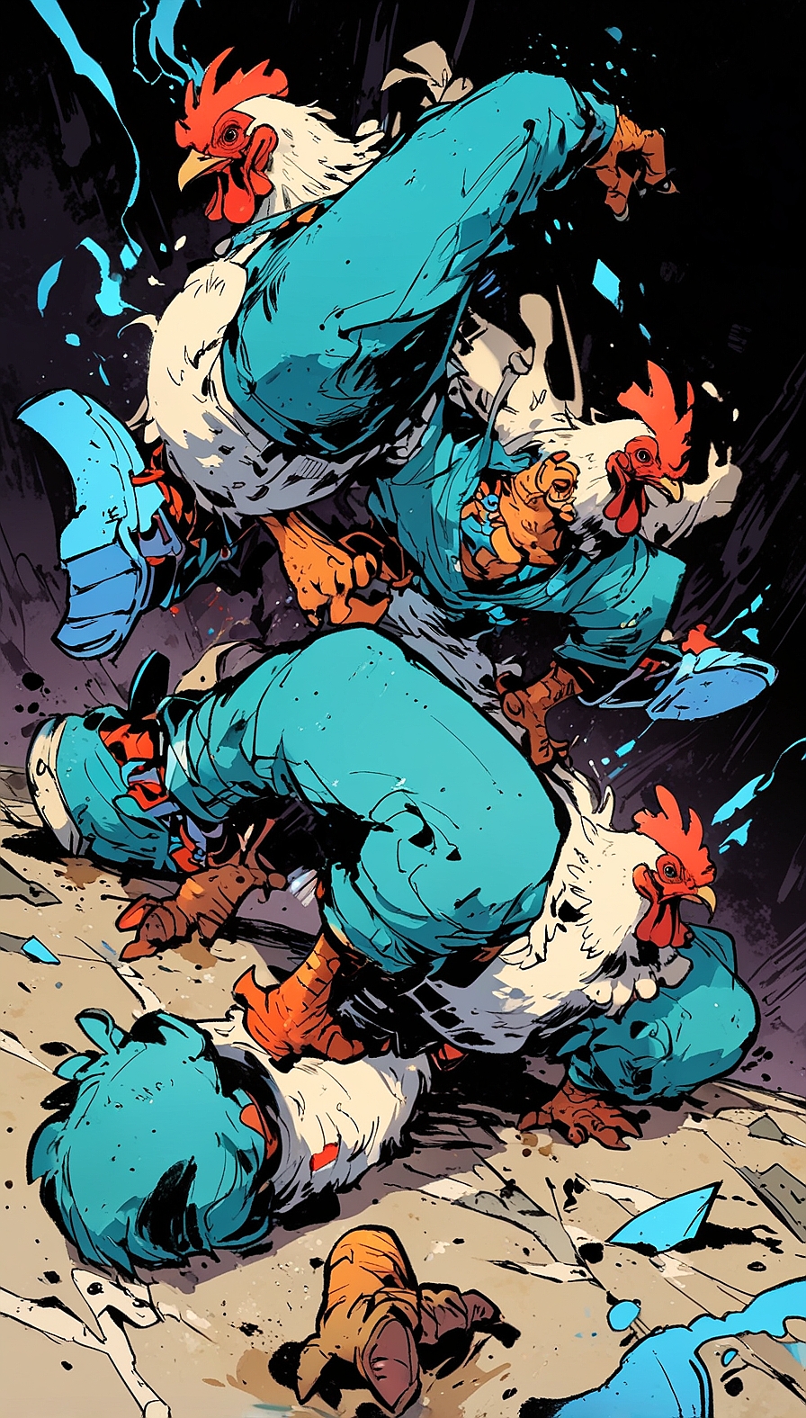 Leonardo Anime XL break dancing chickens 4