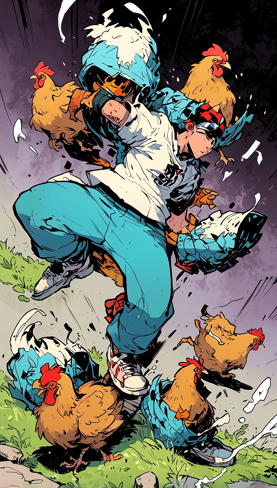 Leonardo Anime XL break dancing chickens 7