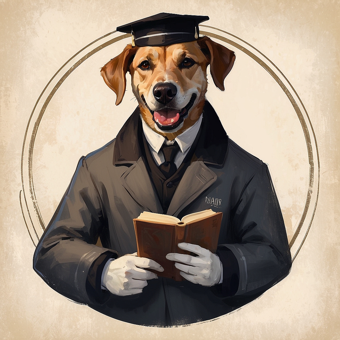 SDXL 10 Vintage gentleman logo a grinning dog wearing a profe 1(1)