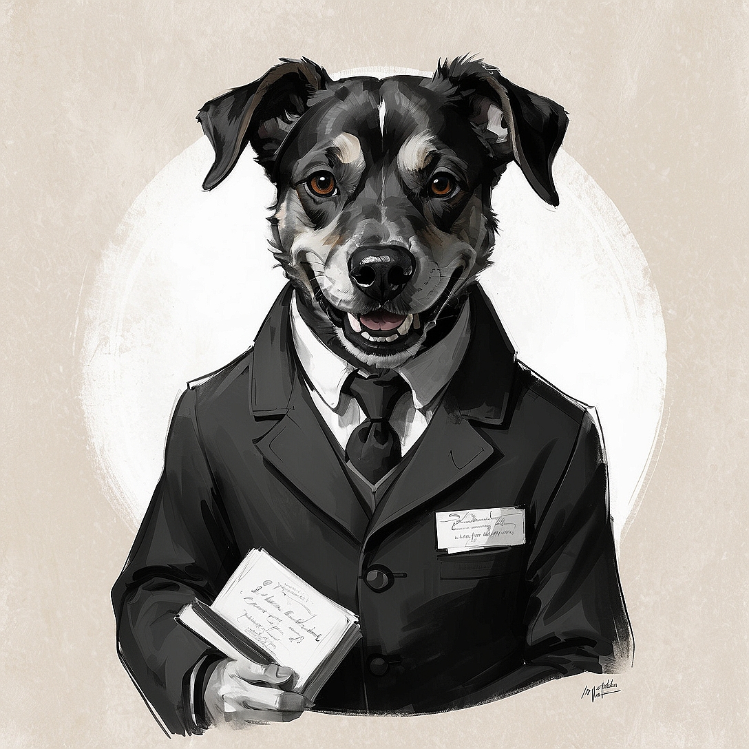 SDXL 10 Vintage gentleman logo a grinning dog wearing a profe 2