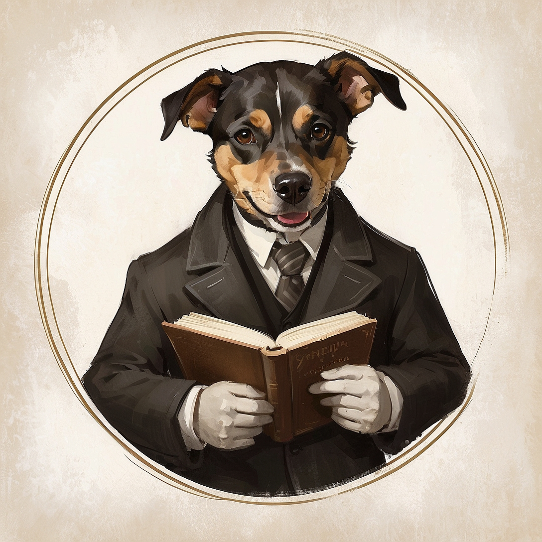 SDXL 10 Vintage gentleman logo a grinning dog wearing a profe 2(1)