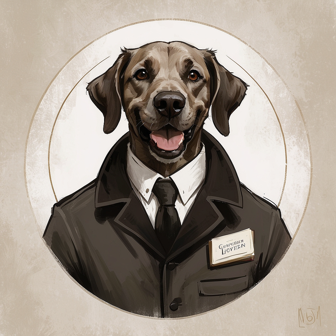 SDXL 10 Vintage gentleman logo a grinning dog wearing a profe 3(1)
