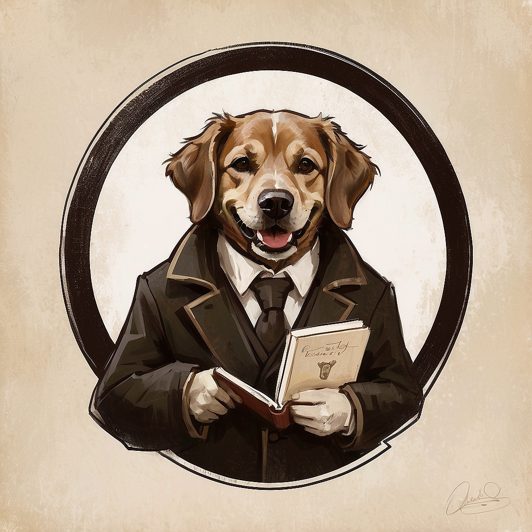 SDXL 10 Vintage gentleman logo a grinning dog wearing a profe 4(1)