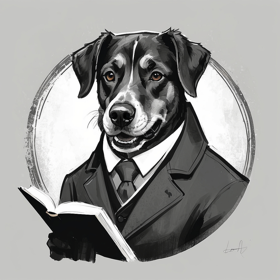 SDXL 10 Vintage gentleman logo a grinning dog wearing a profe 4(2)