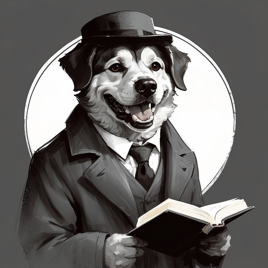 SDXL 10 Vintage gentleman logo a grinning dog wearing a profe 5