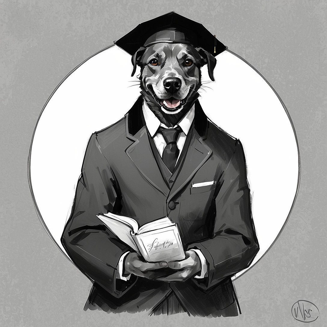 SDXL 10 Vintage gentleman logo a grinning dog wearing a profe 5(1)