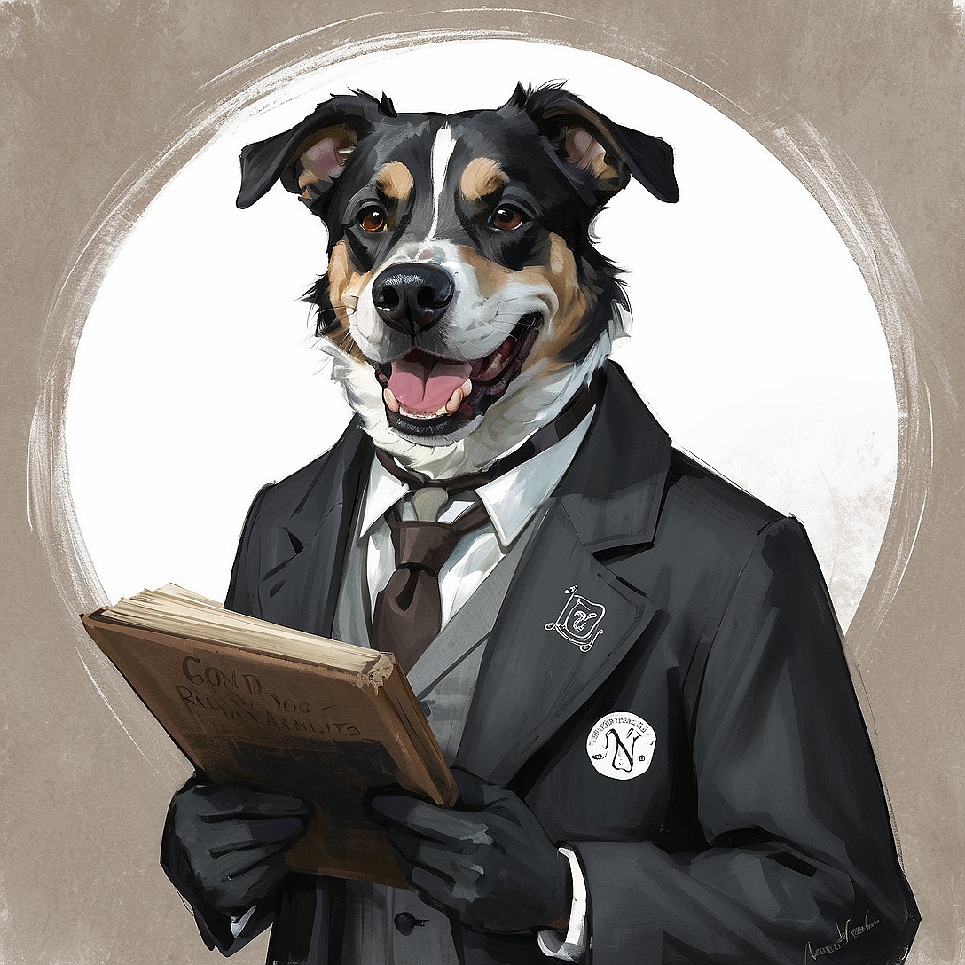 SDXL 10 Vintage gentleman logo a grinning dog wearing a profe 6(1)