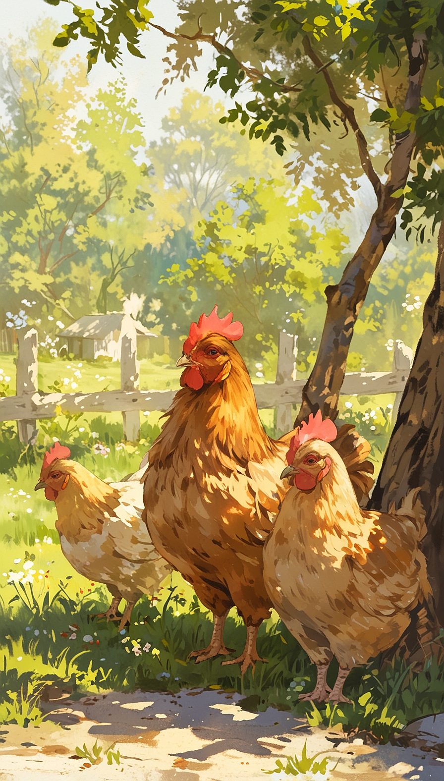 Leonardo Anime XL three hens in a nice sunny spring day they a 7(1)