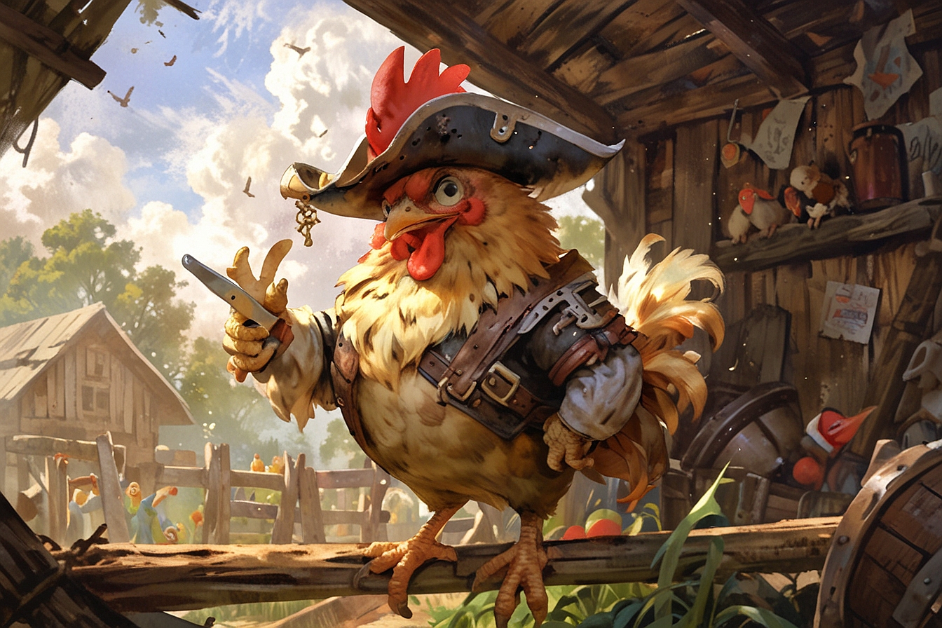 Leonardo Anime XL A baroque style illustration of a chicken th 2