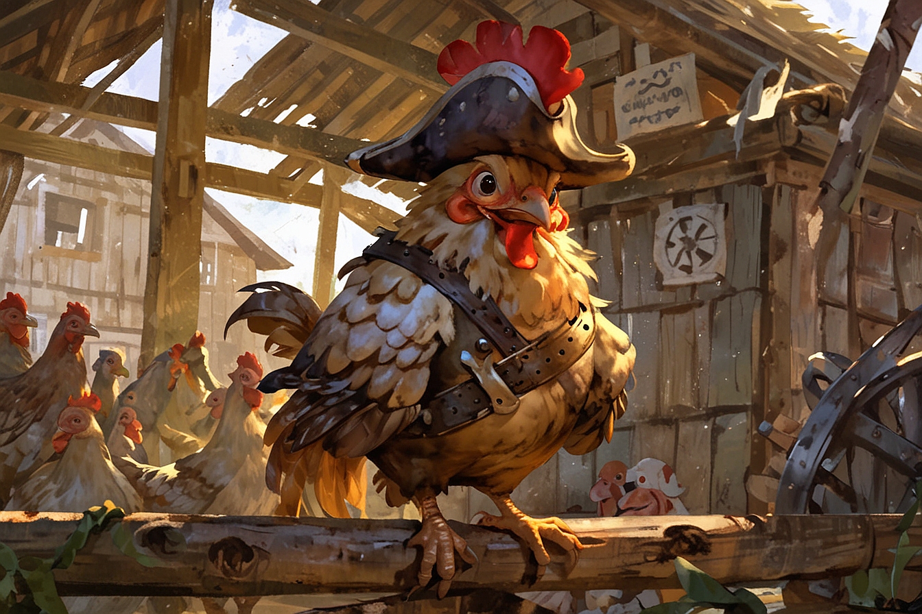 Leonardo Anime XL A baroque style illustration of a chicken th 3