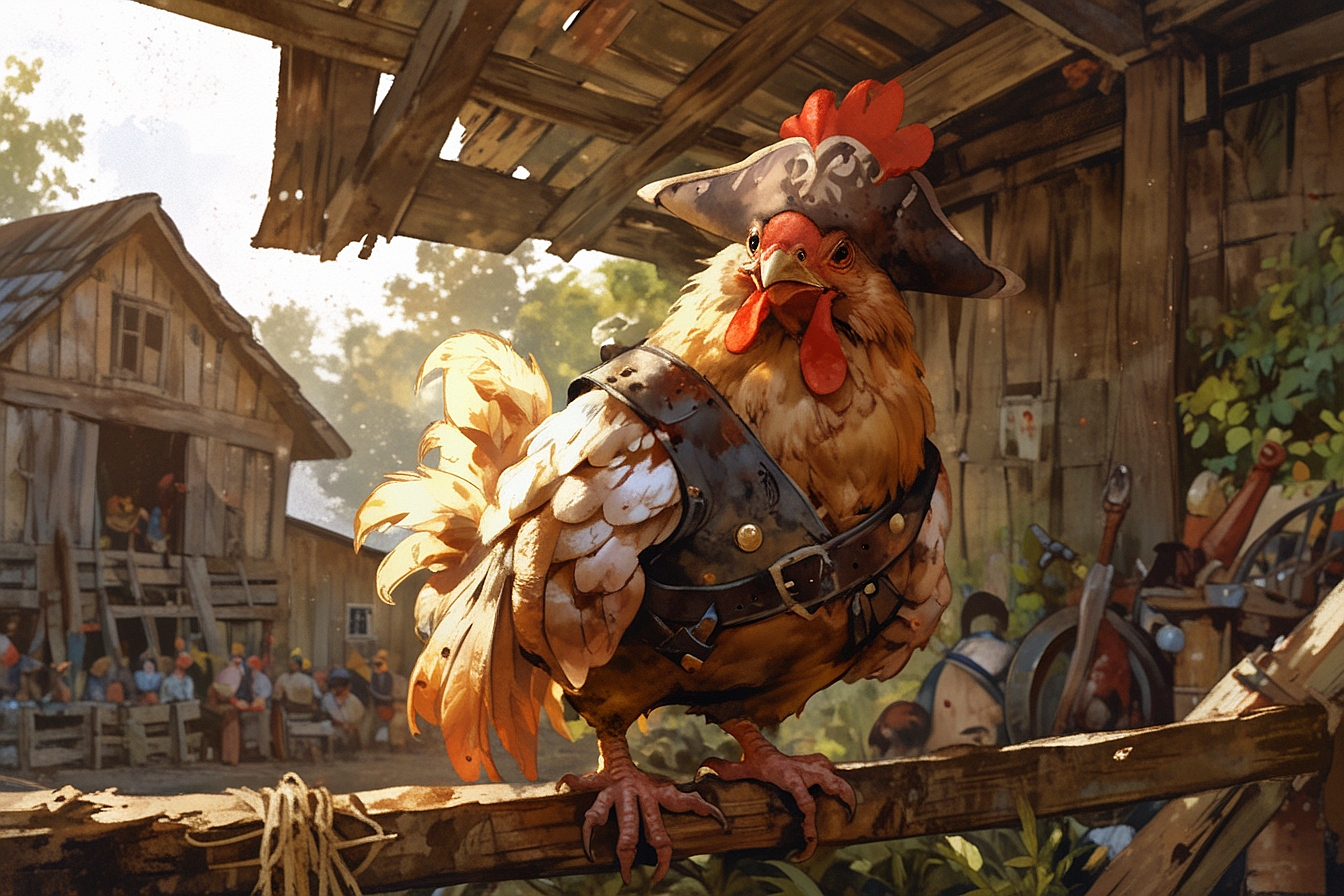 Leonardo Anime XL A baroque style illustration of a chicken th 5