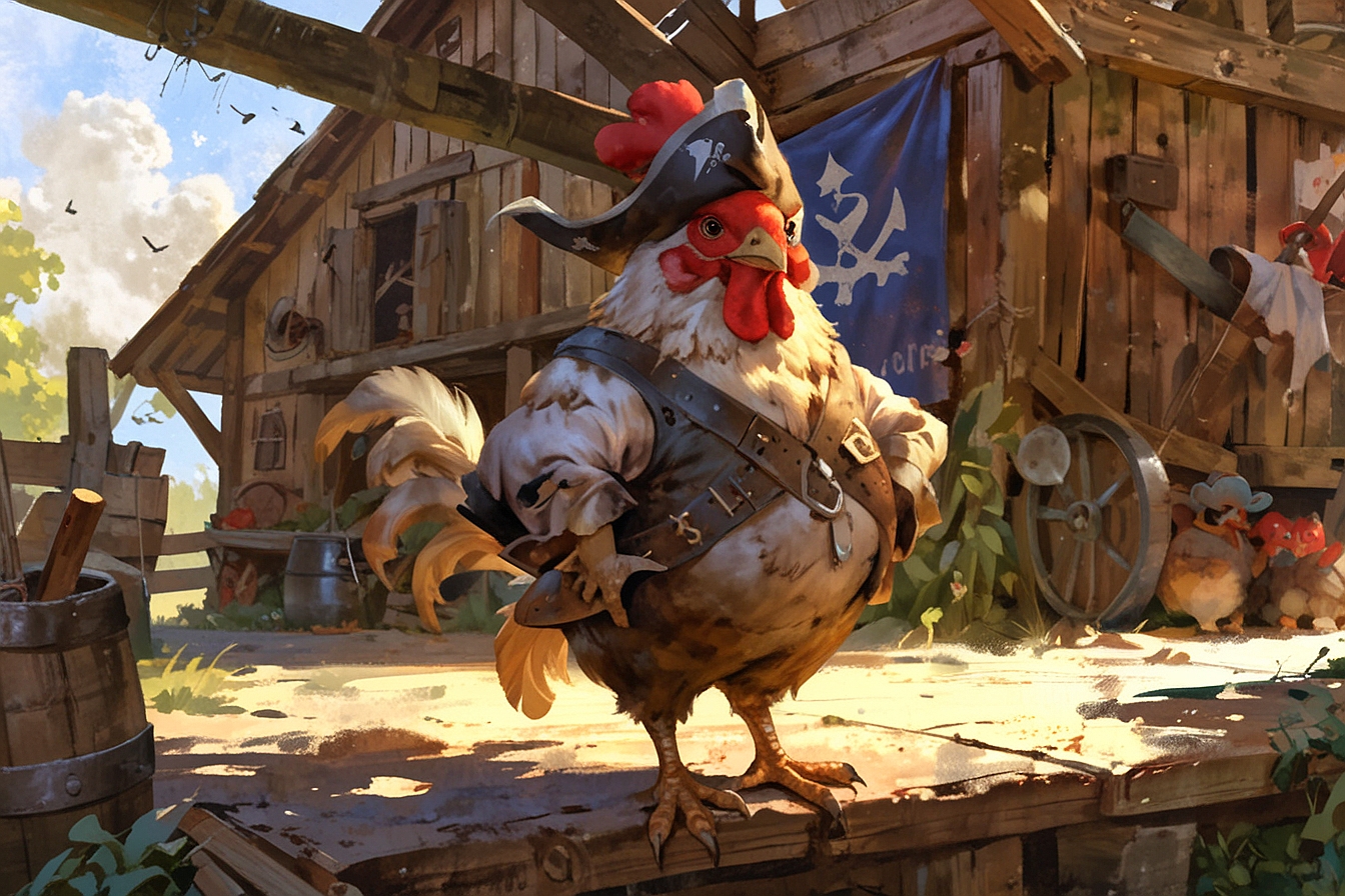 Leonardo Anime XL A baroque style illustration of a chicken th 6