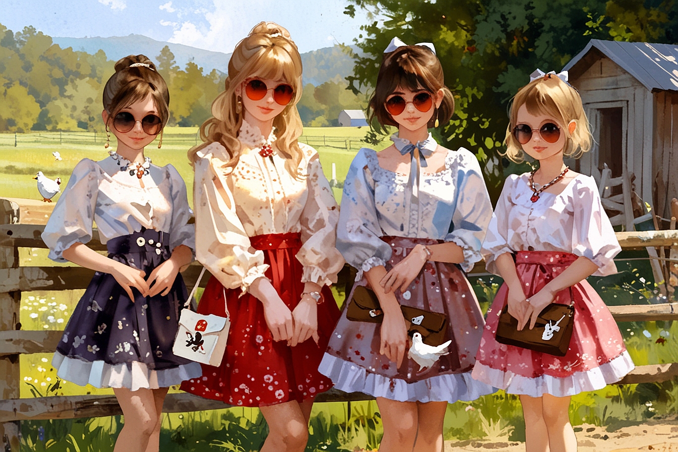 Leonardo Anime XL A baroque style illustration of three califo 1