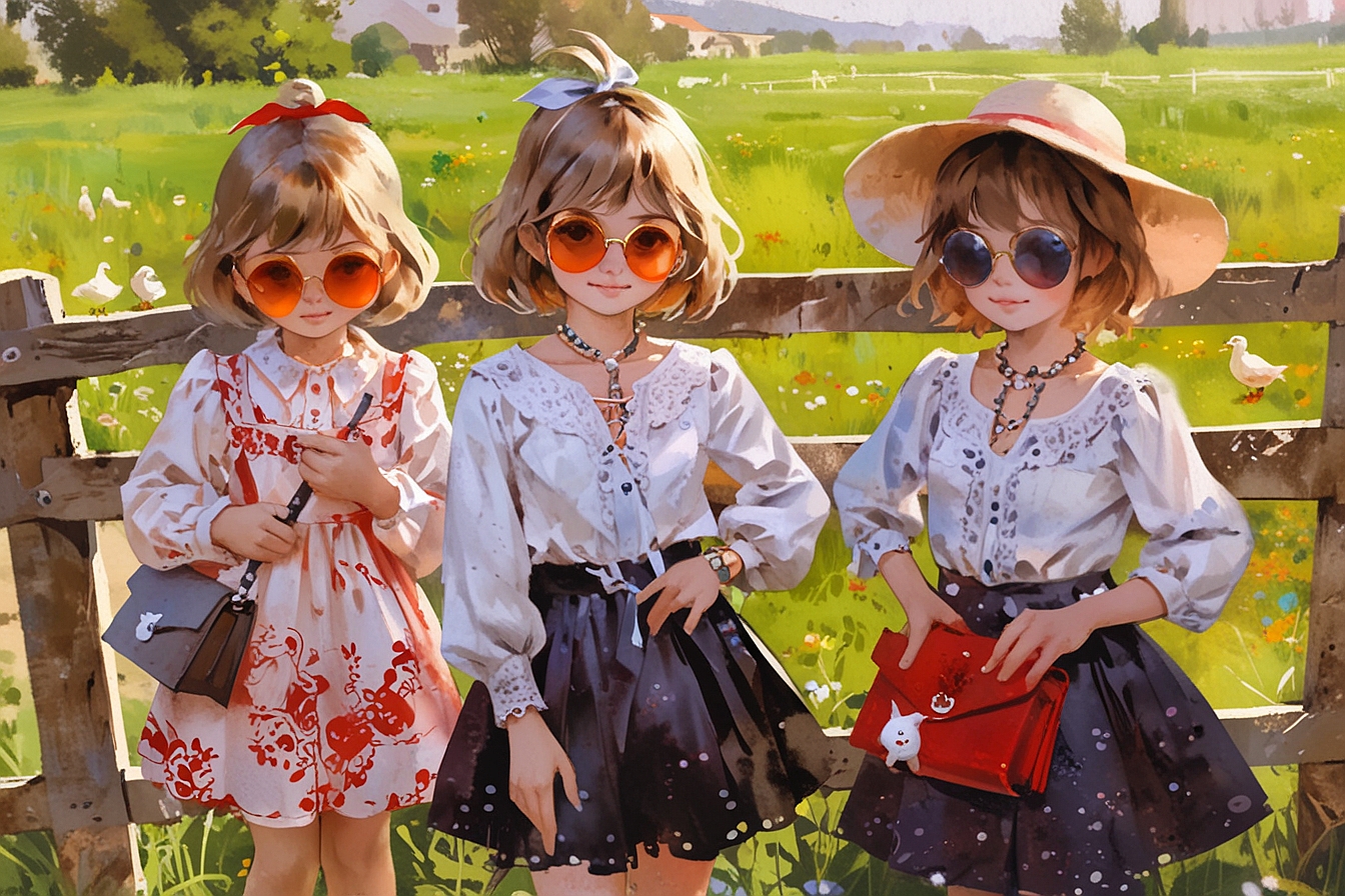 Leonardo Anime XL A baroque style illustration of three califo 3