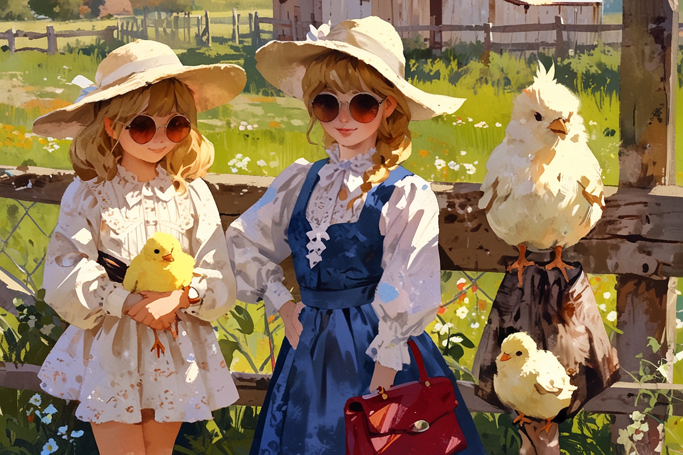 Leonardo Anime XL A baroque style illustration of three califo 7