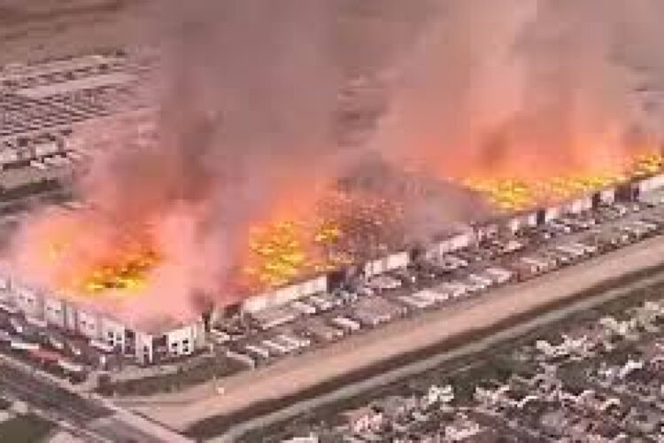 Kimberly Clark Warehouse Fire large