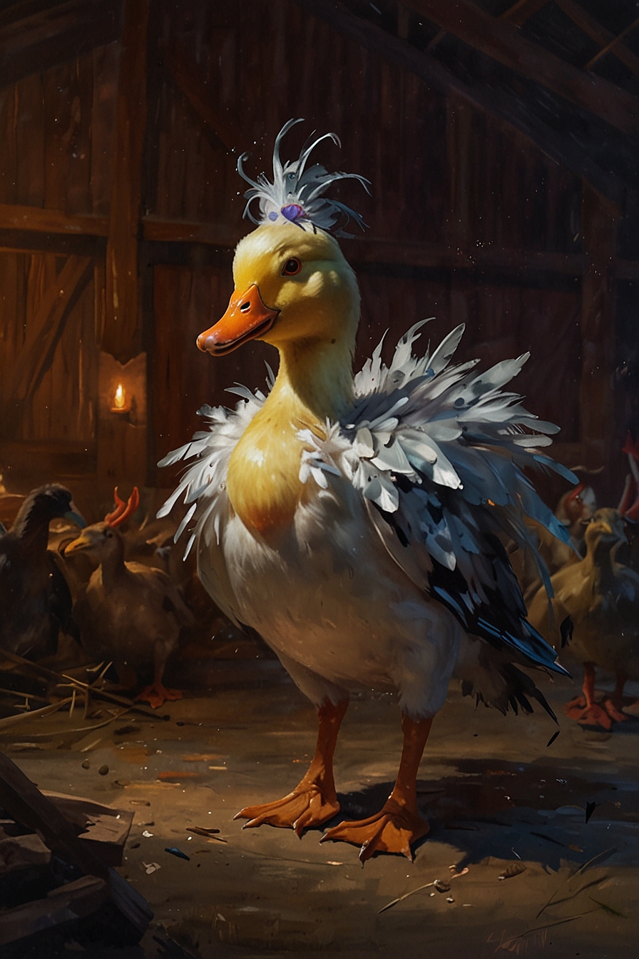 Leonardo Lightning XL a flamboyant singing female duck wearing 1