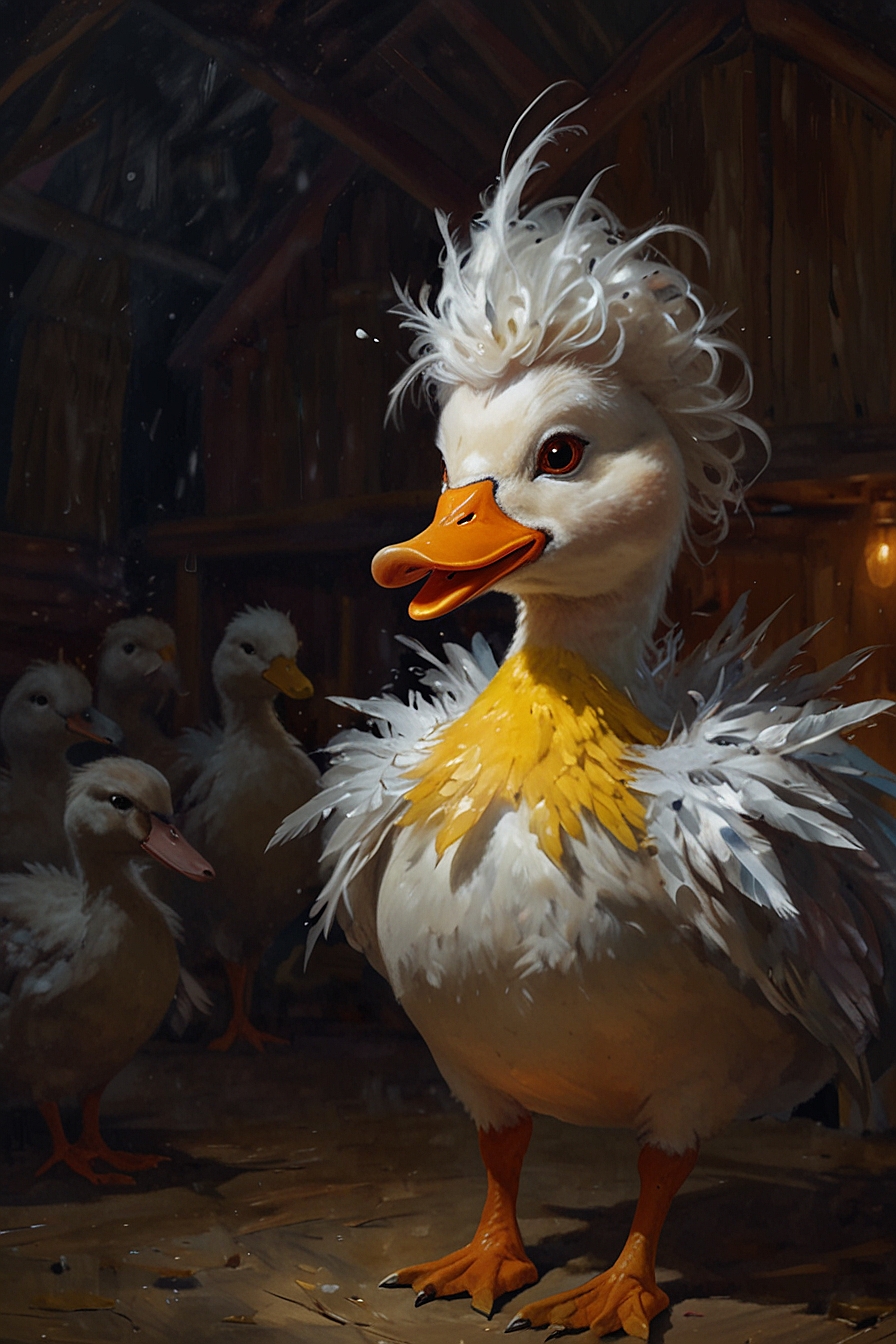 Leonardo Lightning XL a flamboyant singing female duck wearing 3