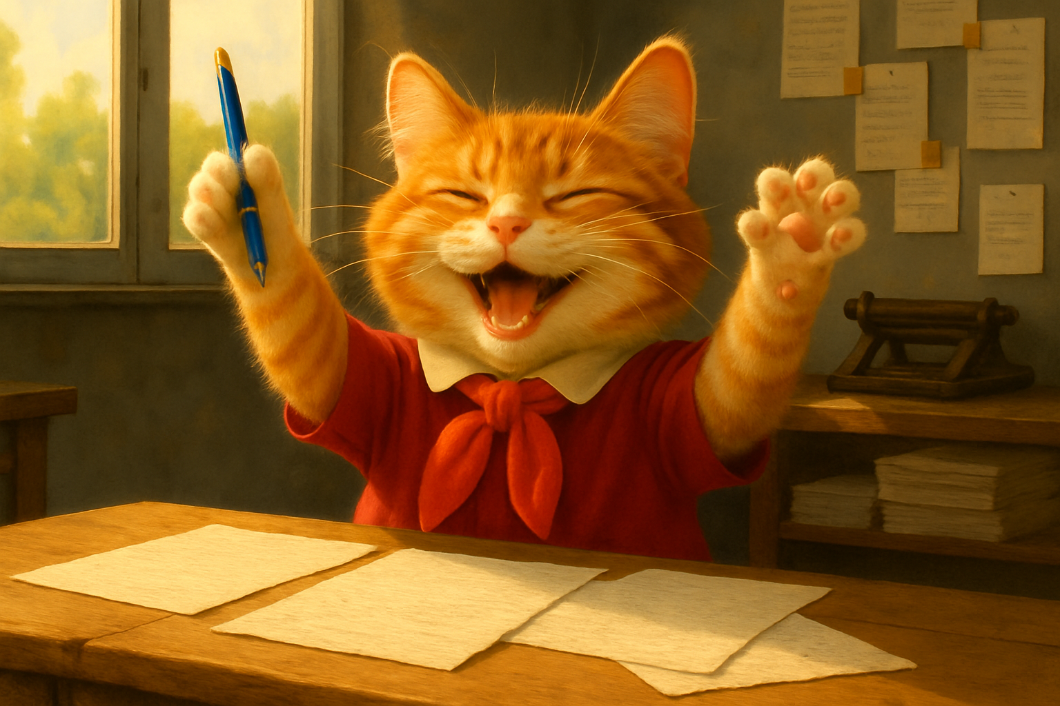 GPT Image 1 The cat is ecstatic It is happy and its paws are i 0