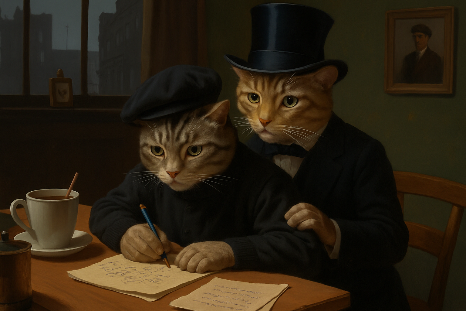 GPT Image 1 place the attached cat see attached image behind t 0